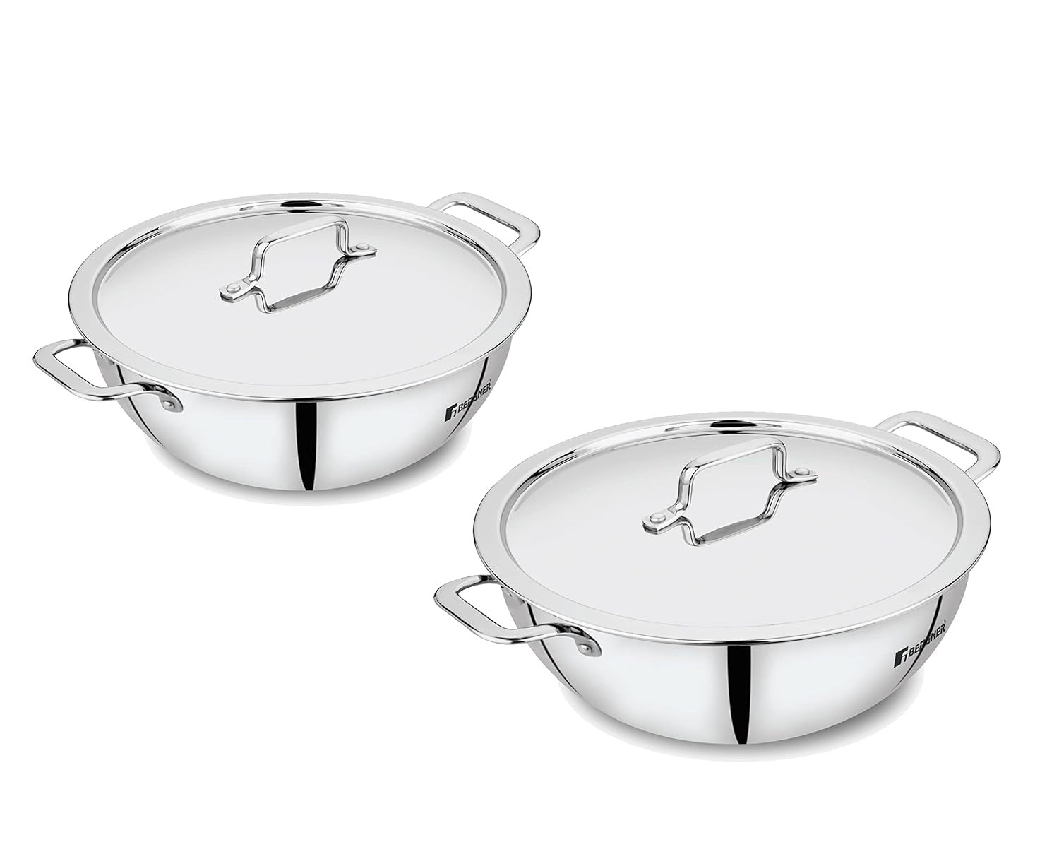 Bergner TriPro Tri-Ply Stainless Steel 4 Pcs Cookware Set - Induction Bottom (5-Year Warranty)