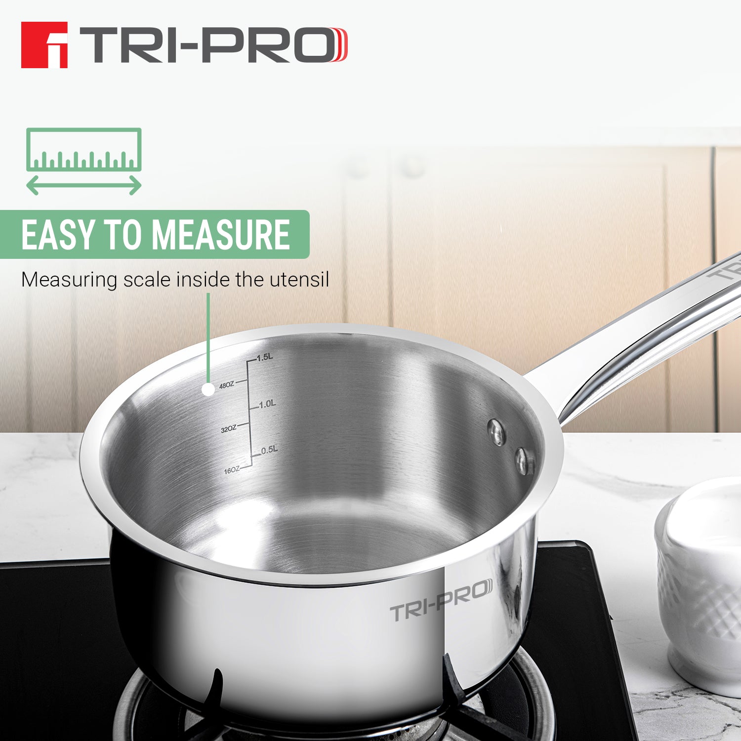 TriPro Tri-Ply Stainless Steel Saucepan