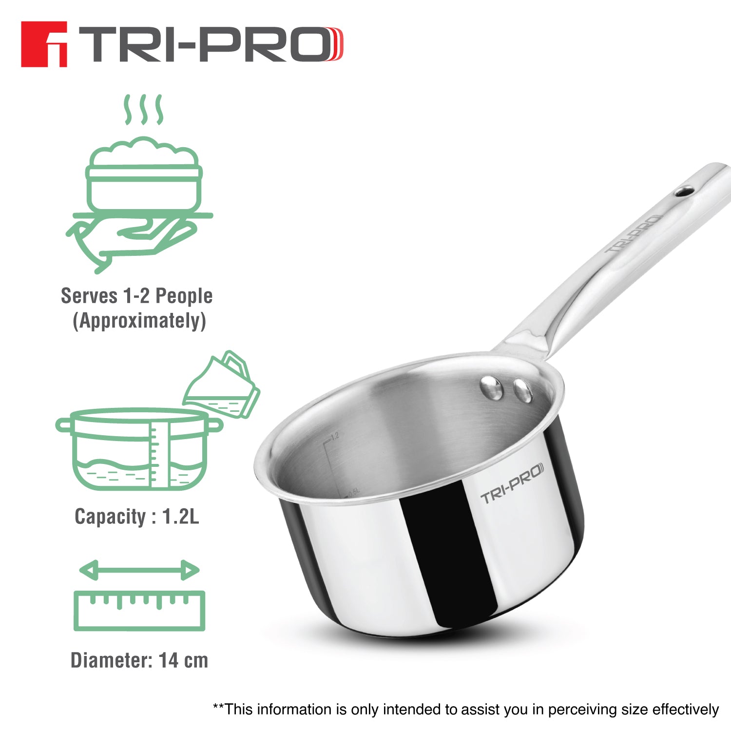 TriPro Tri-Ply Stainless Steel Saucepan