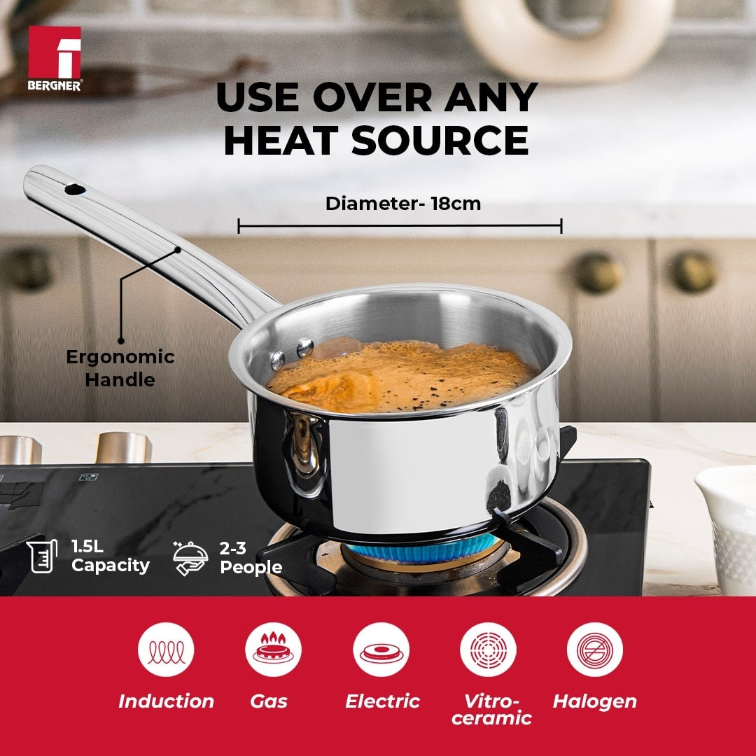 TriPro Tri-Ply Stainless Steel Saucepan