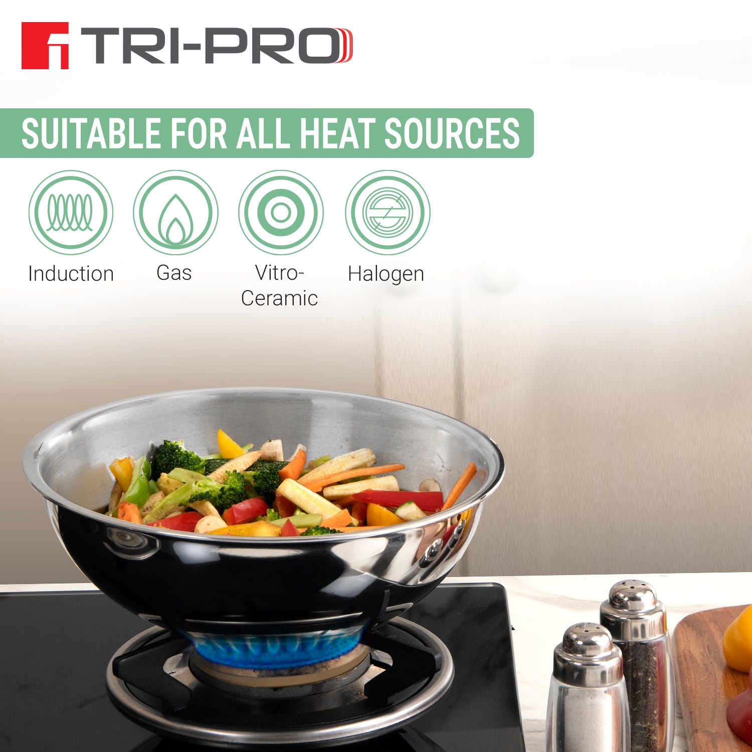 TriPro Tri-Ply Stainless Steel Cook and Serve Tasla