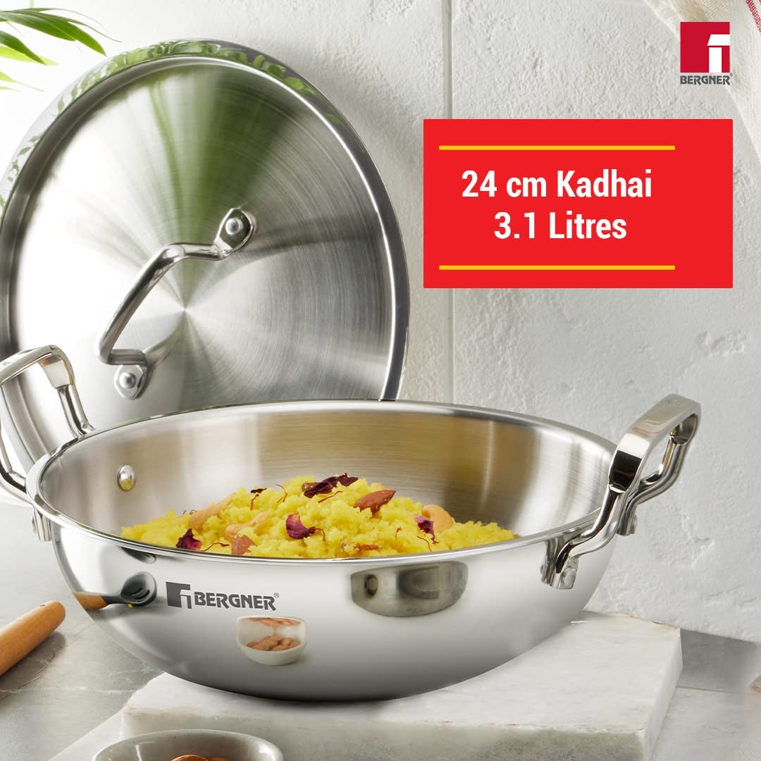TriPro 4 pcs Tri-Ply Stainless Steel Cookware Set