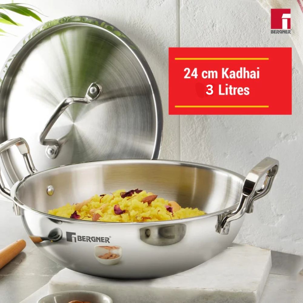 TriPro Tri-Ply Stainless Steel 3 Pcs Cookware Set