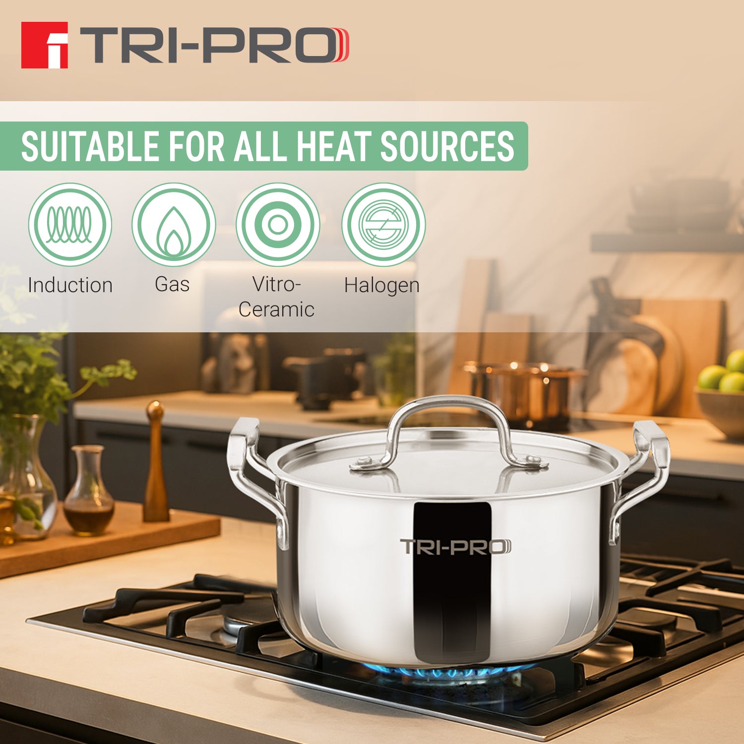 TriPro Tri-Ply Cook and Serve Casserole 22cm/4.25L