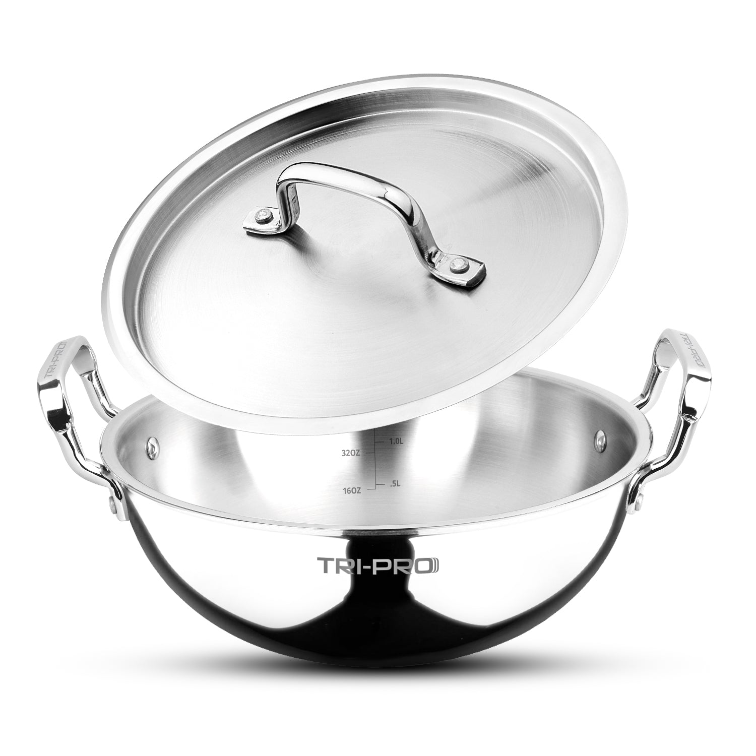 TriPro Tri-Ply Stainless Steel Deep Kadai