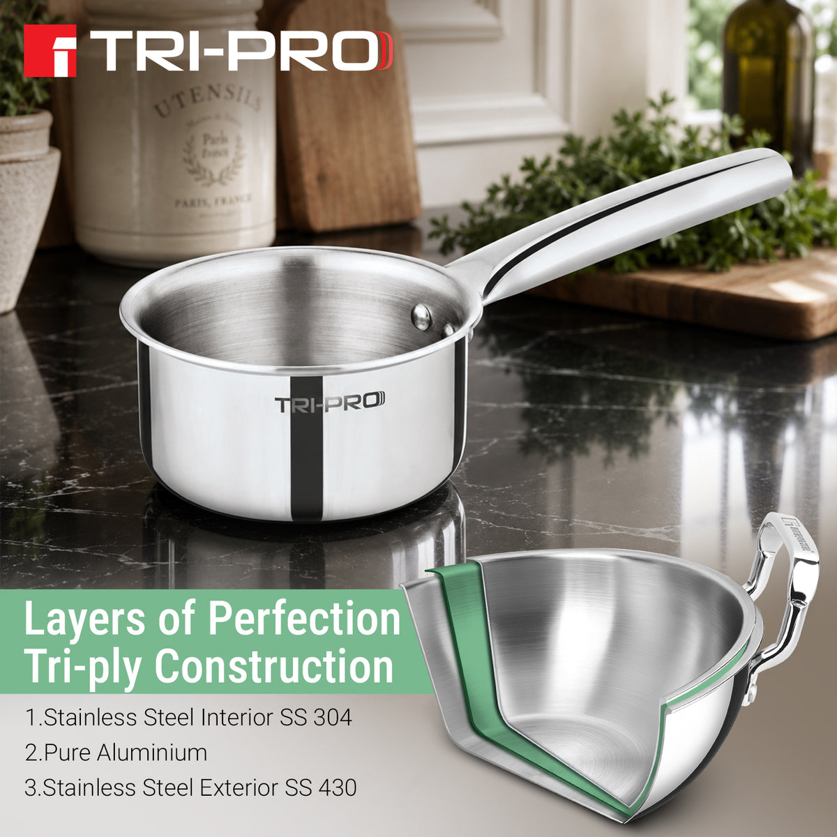 Tripro Mini Triply Saucepan 12cm