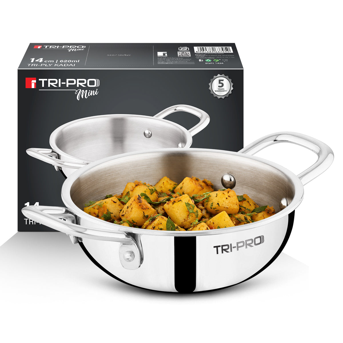 Tripro Mini Triply Kadai 14cm