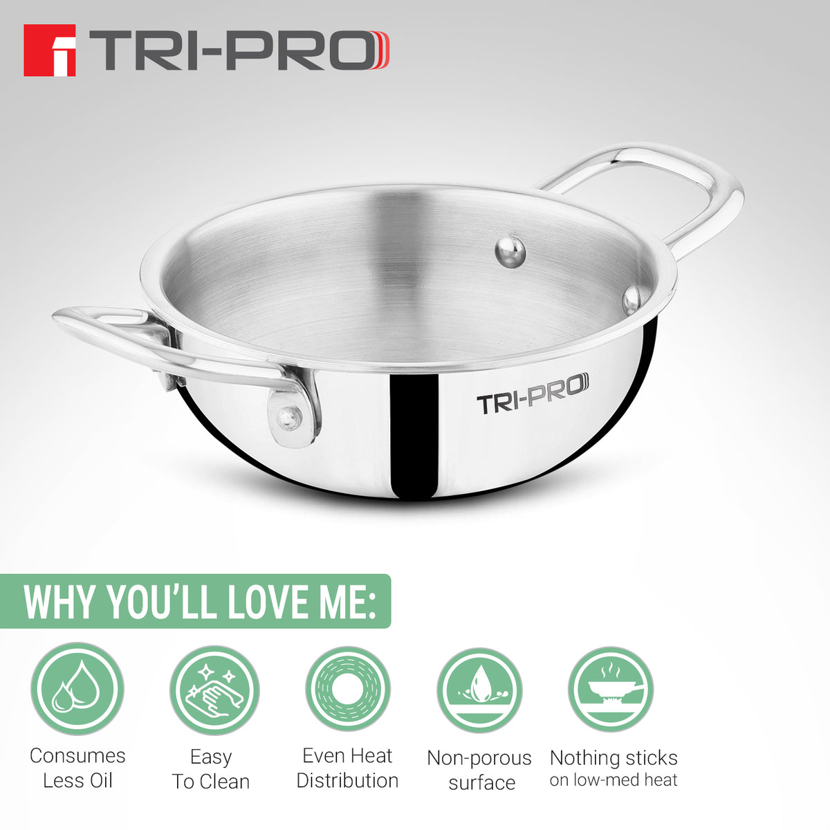Tripro Mini Triply Kadai 14cm