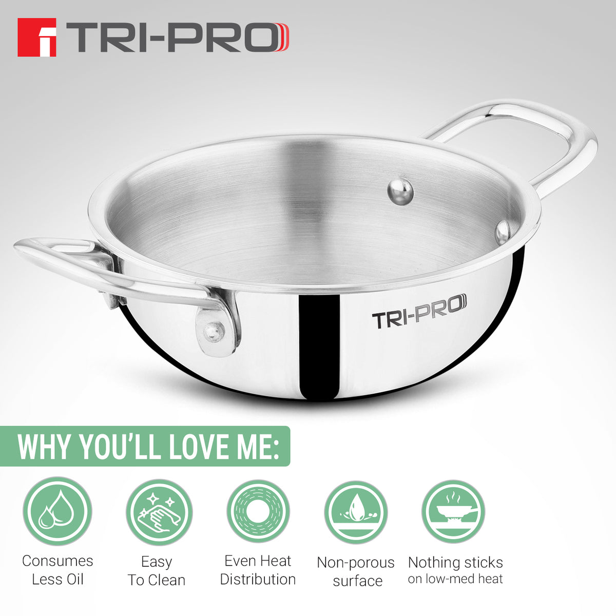 Tripro Mini Triply Kadai 16cm
