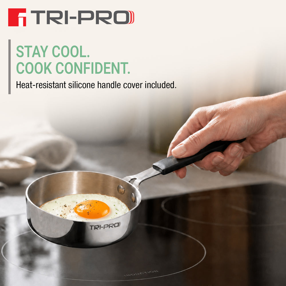 TriPro Triply Mini Cookware Set 3 Pcs (12cm Saucepan + 14cm Frypan + 14cm Kadai)
