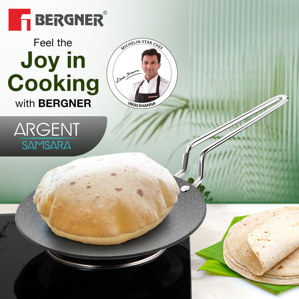 Argent Samsara Tri-Ply Stainless Steel Roti Tawa - Induction Compatible