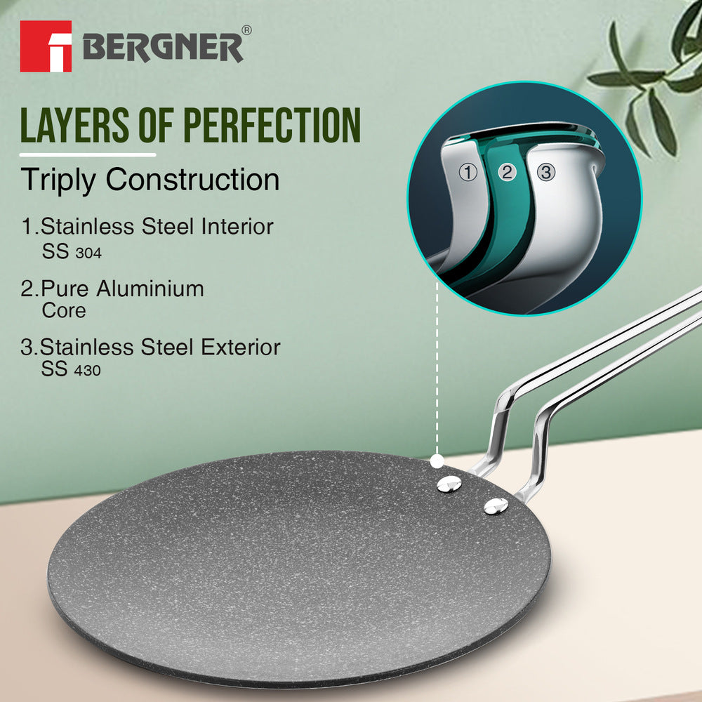 Argent Samsara Tri-Ply Stainless Steel Roti Tawa - Induction Compatible