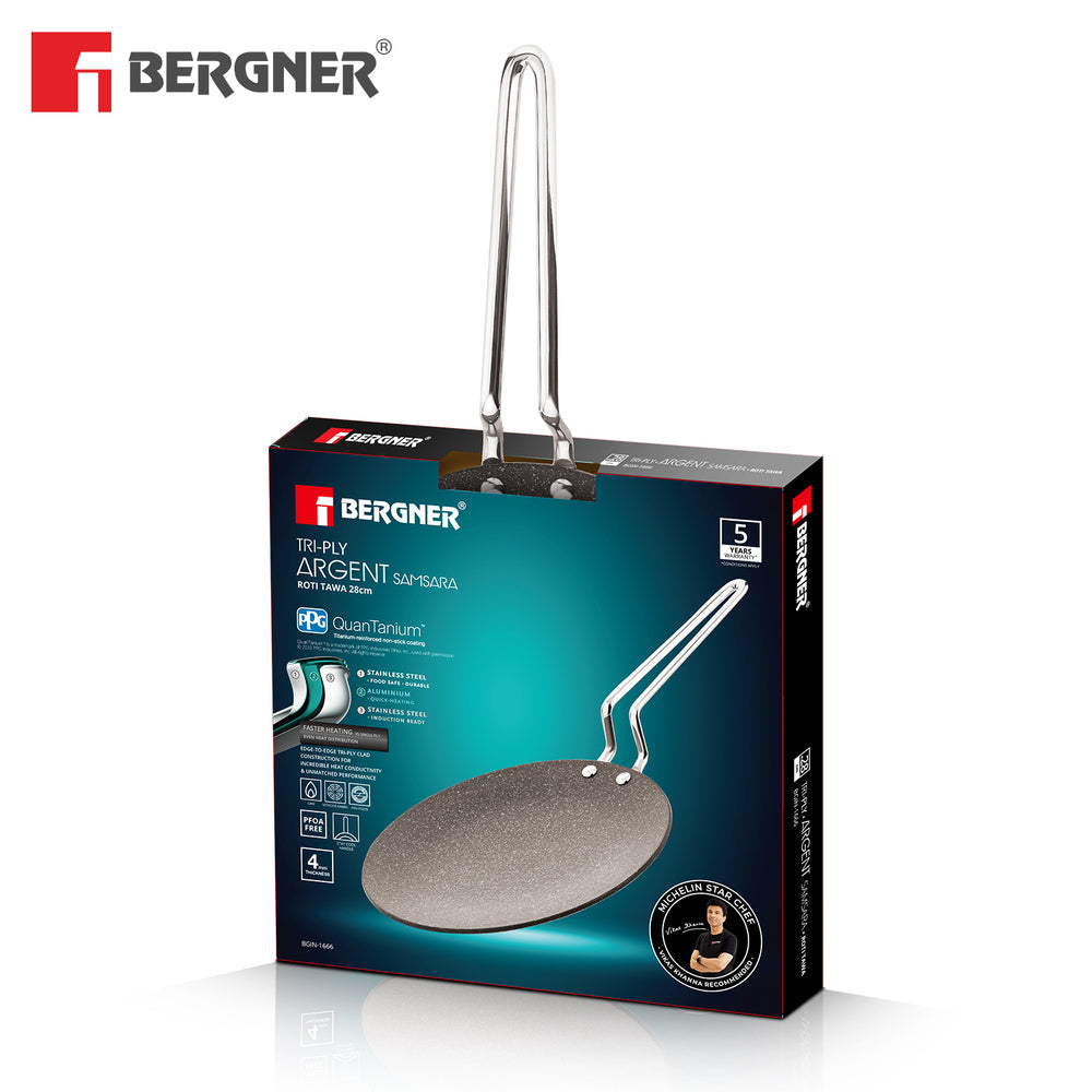 Argent Samsara Tri-Ply Stainless Steel Roti Tawa - Induction Compatible