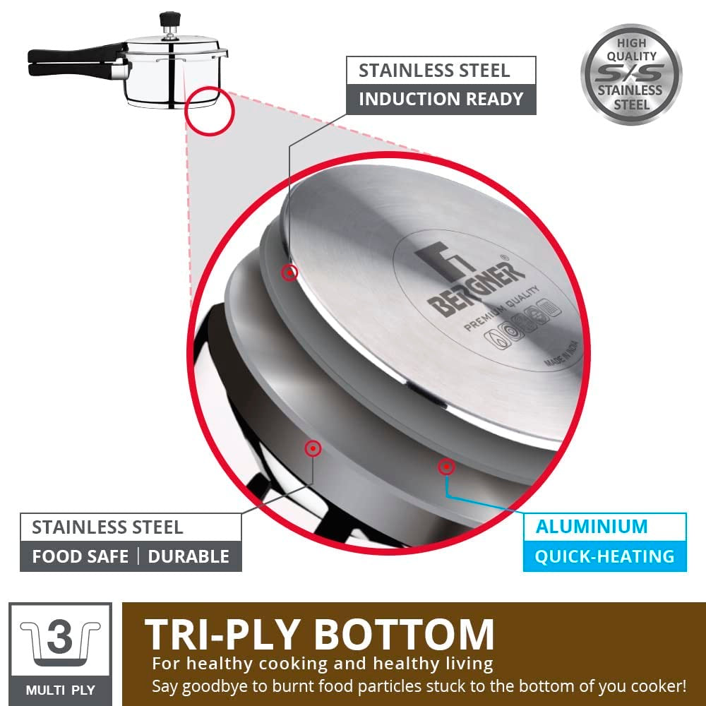 Sorrento Stainless Steel Outer Lid 2L Pressure Cooker