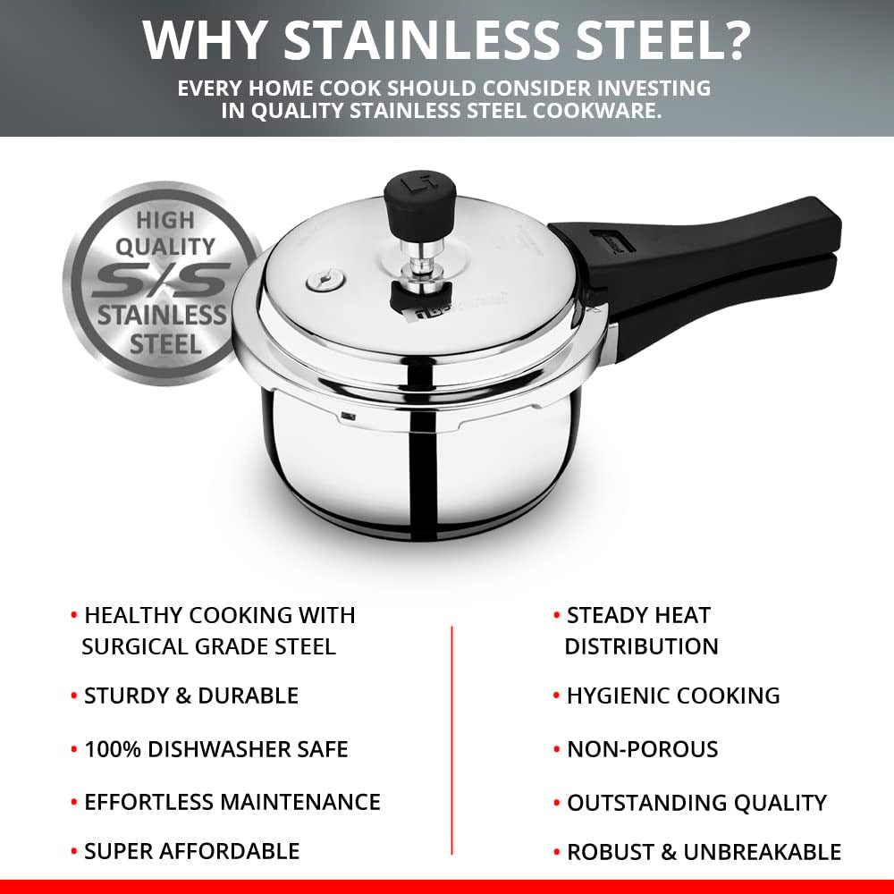 Sorrento Stainless Steel Outer Lid 2L Pressure Cooker