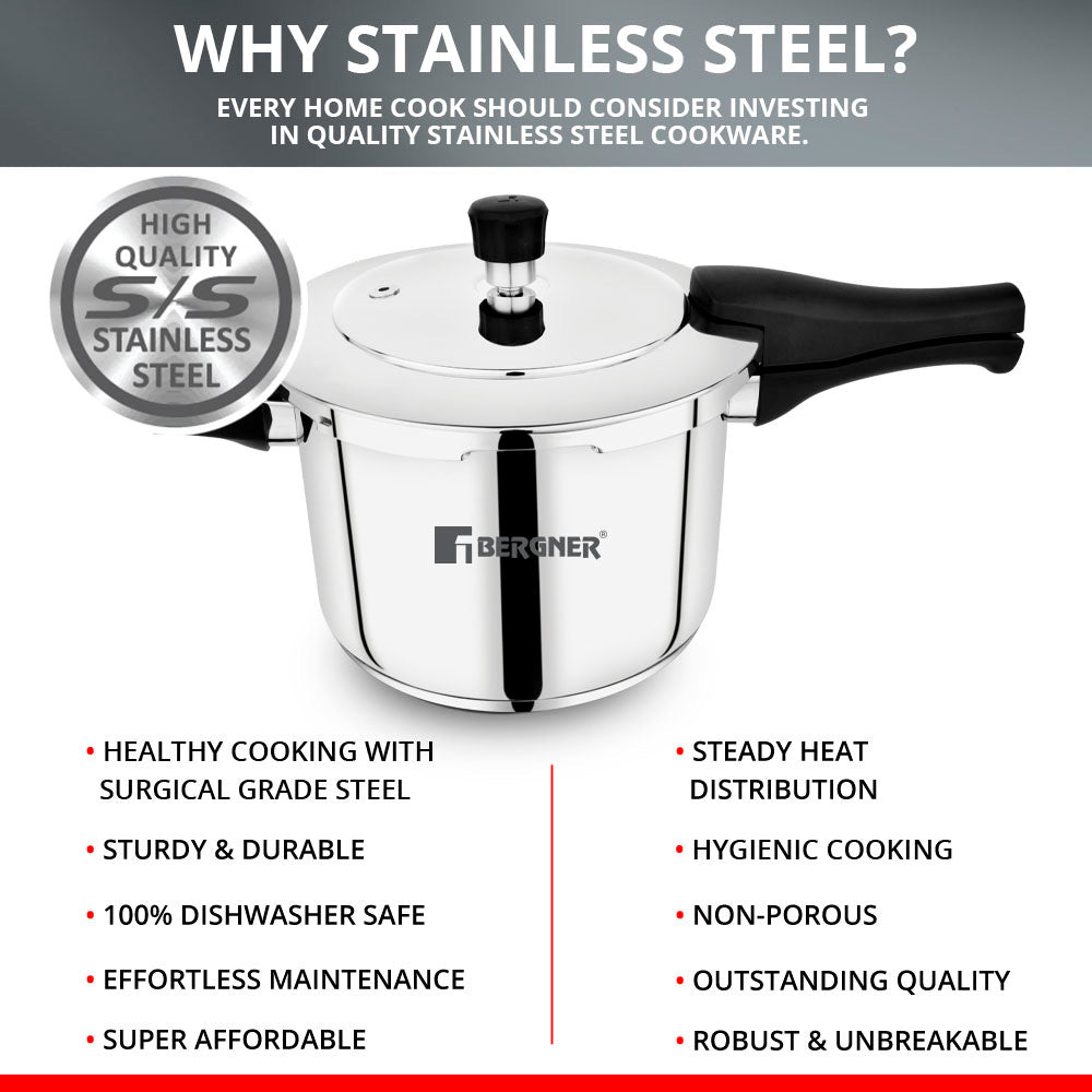 Pura Stainless Steel Outer Lid Pressure Cooker