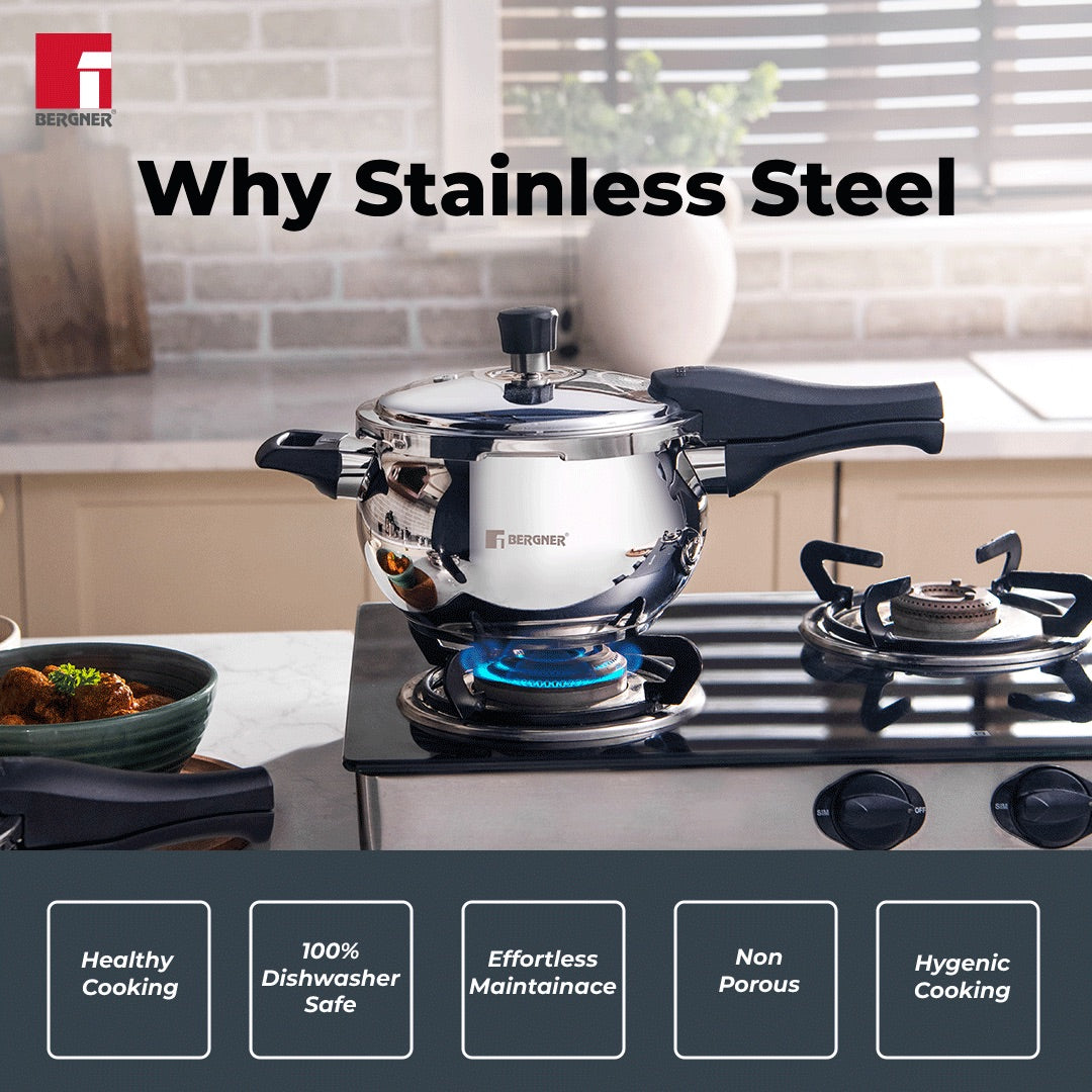 Pura Stainless Steel Outer Lid Pressure Cooker