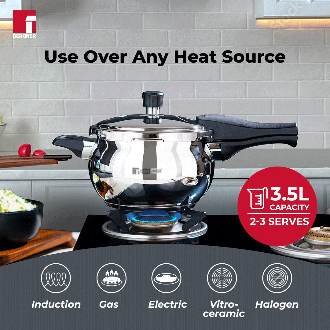 Pura Stainless Steel Outer Lid Pressure Cooker