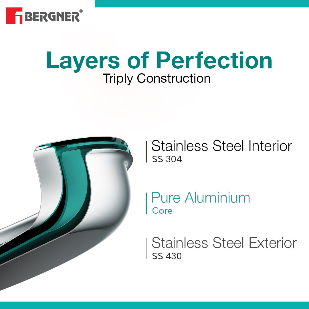 TriPro Tri-Ply Stainless Steel 7 Pcs Cookware Set