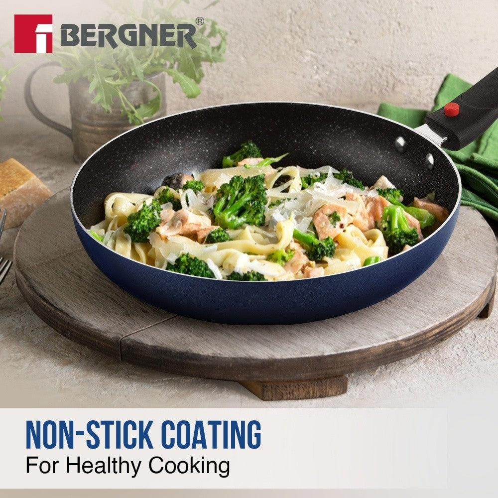 Bergner Sherry Plus 5-Layer Non-Stick 6 Pcs Induction Cookware Set (Navy Blue)