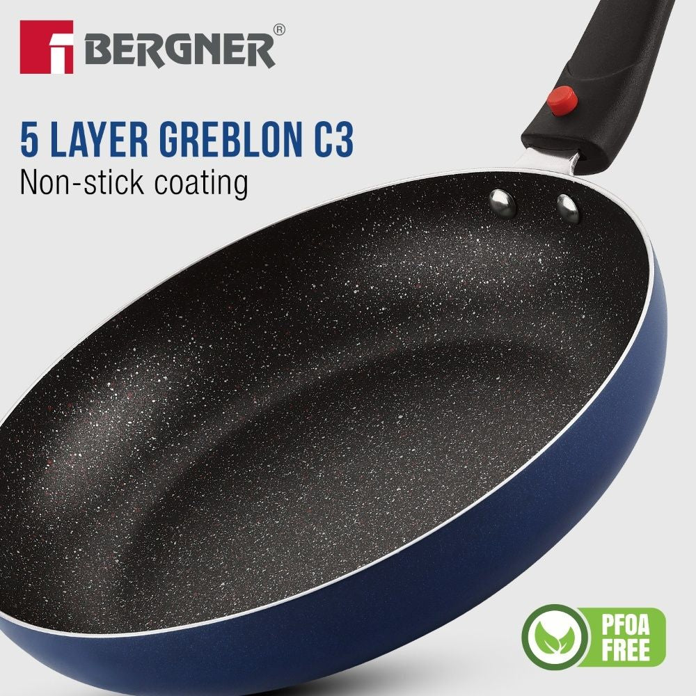 Bergner Sherry Plus 5-Layer Non-Stick 6 Pcs Induction Cookware Set (Navy Blue)