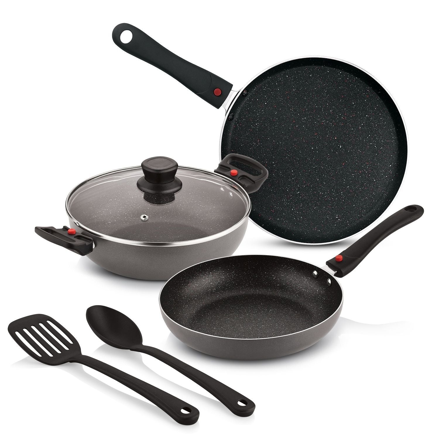 Bergner Sherry Plus 5-Layer Non-Stick 6 Pcs Induction Cookware Set (Grey)