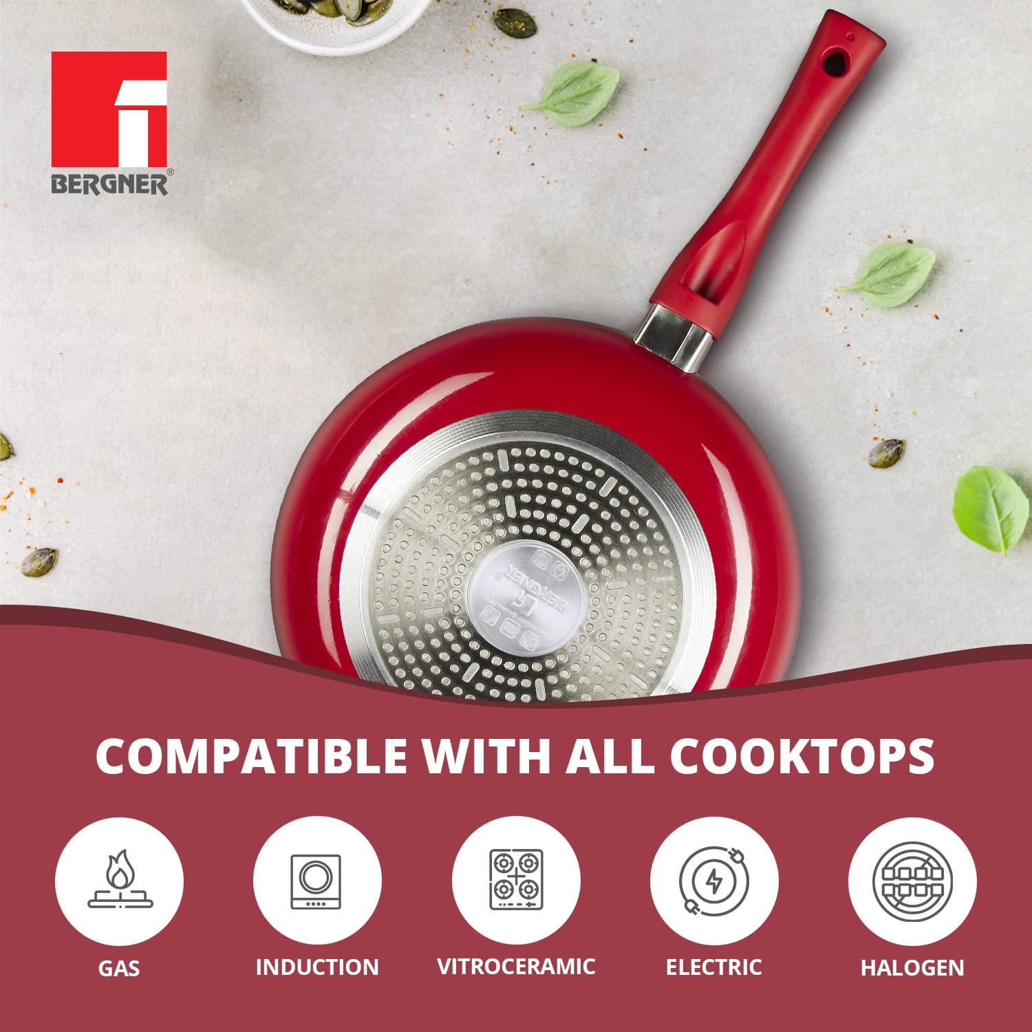 Ribera Non-Stick 4 Pcs Cookware Set - Induction Bottom (Red)