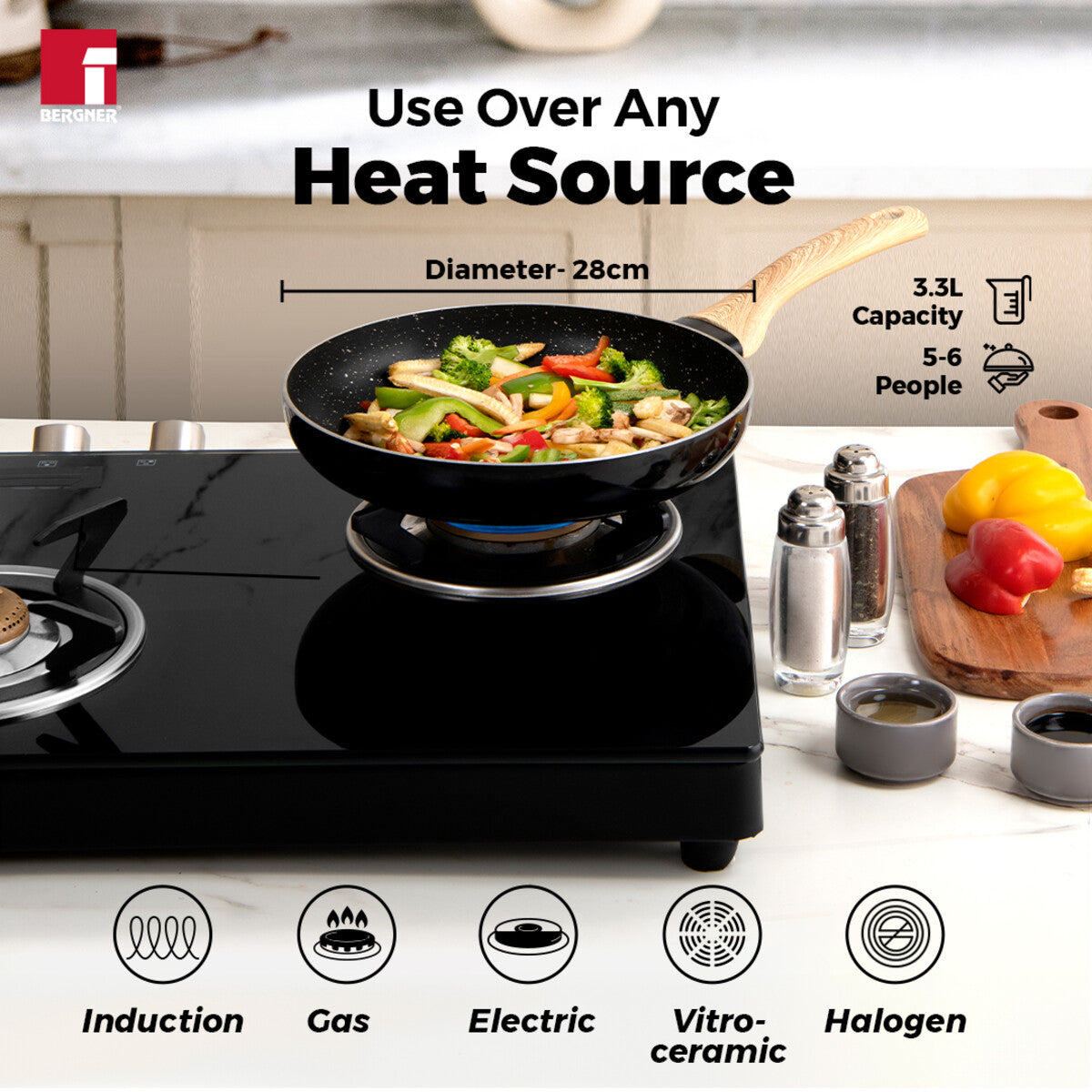 Bellini Plus Aura 5-Layer Non-Stick Omelet Pan / Frypan - Induction Bottom