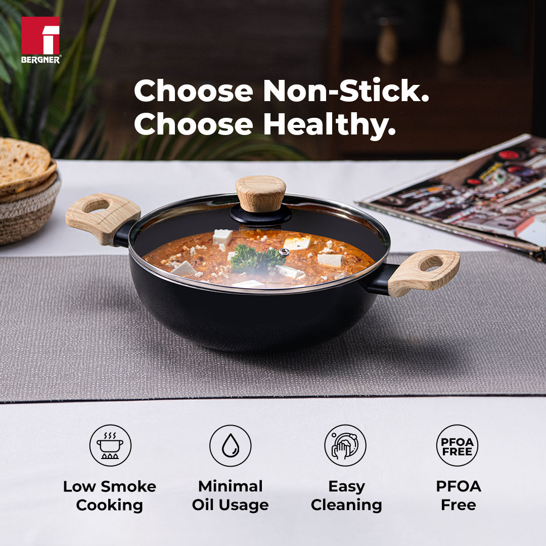 Bellini Plus Aura 5-Layer Non-Stick Kadai - Induction Bottom