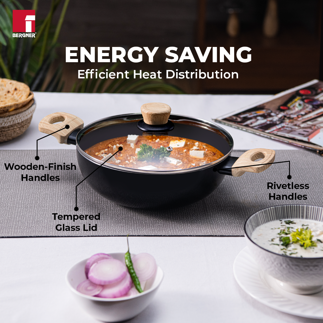 Bellini Plus Aura 5-Layer Non-Stick Kadai - Induction Bottom