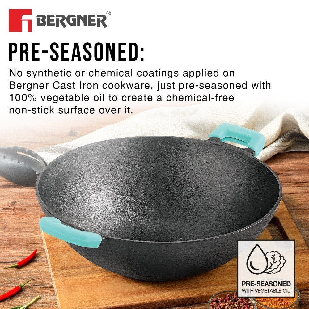 Eco Cast Iron 2 Pcs Combo - 30cm Dosa Tawa and 24cm Kadai
