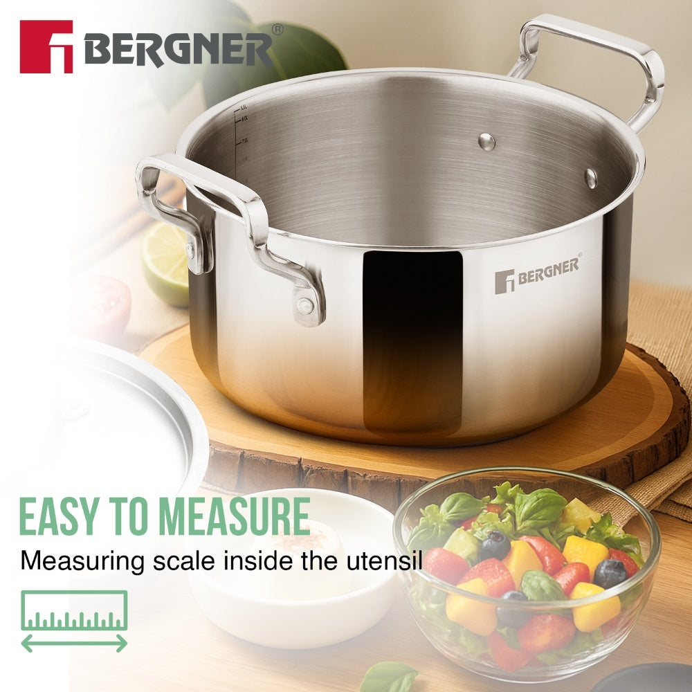 Tripro Tri-Ply Stainless Steel Cook and Serve Casserole 6 Pcs Combo Set - Induction Compatible