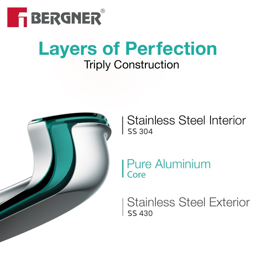 TriPro 4 Pcs Tri-Ply Stainless Steel Cookware combo