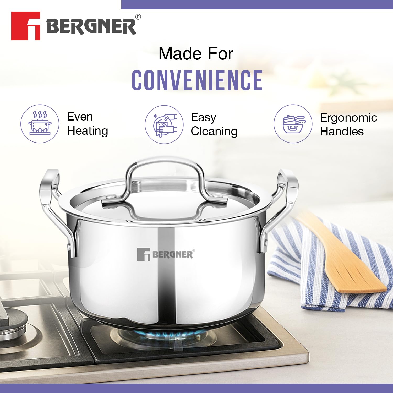 TriPro 5 Pcs TriPly Cookware Set - Induction Bottom