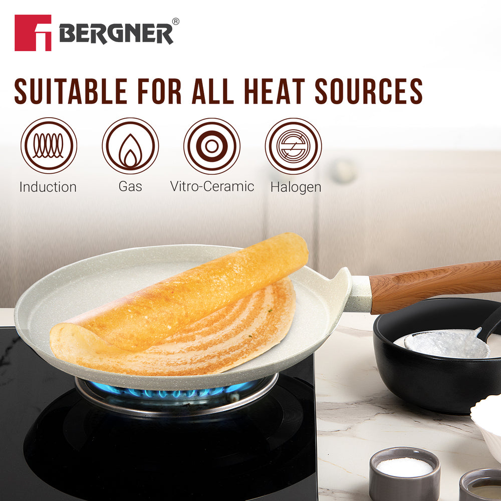 Ivory Granite Induction Non-Stick 3 Pcs Cookware Combo