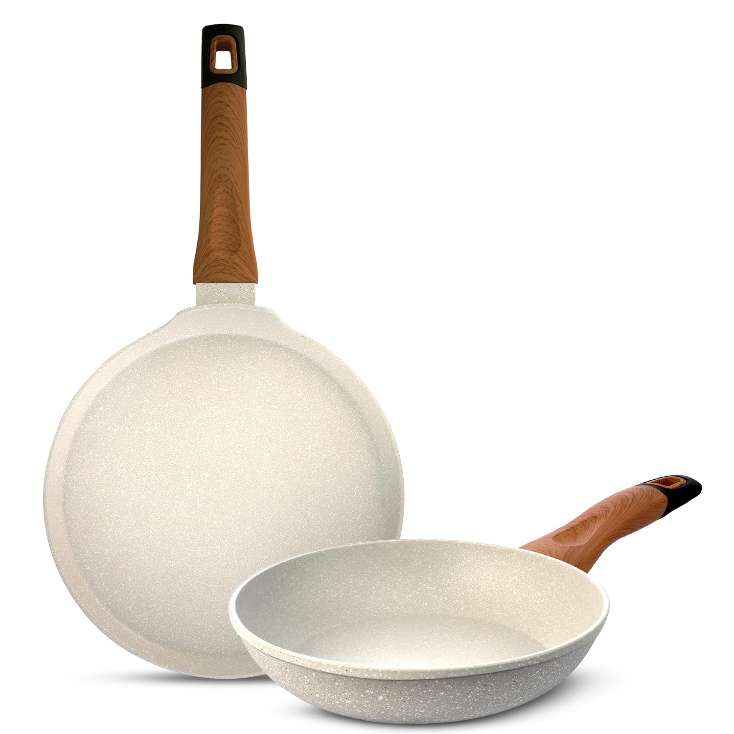 Ivory Granite Non-Stick 2 Pcs Cookware Combo Set