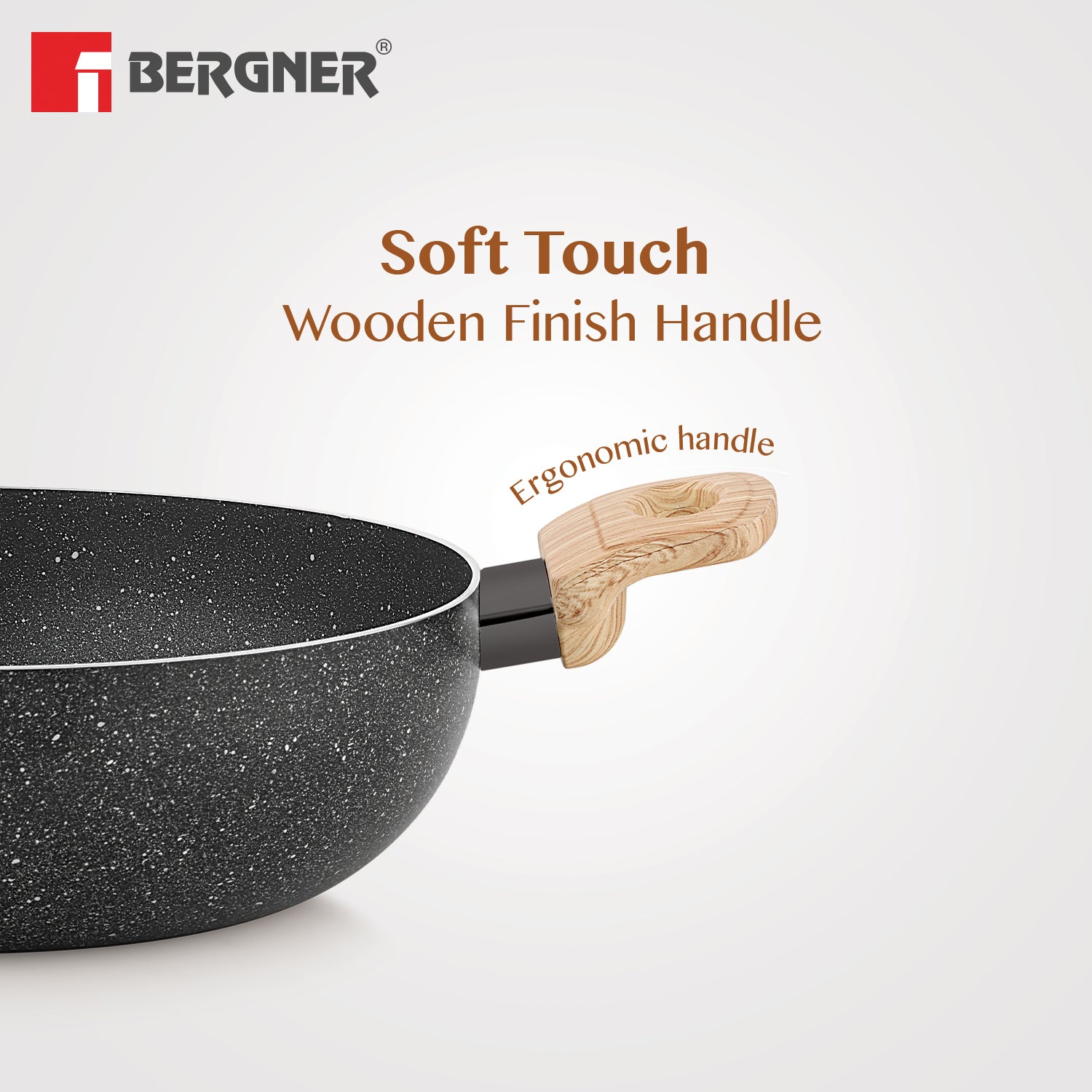 Bergner Earth Black 4 Pcs Non-Stick Cookware Set