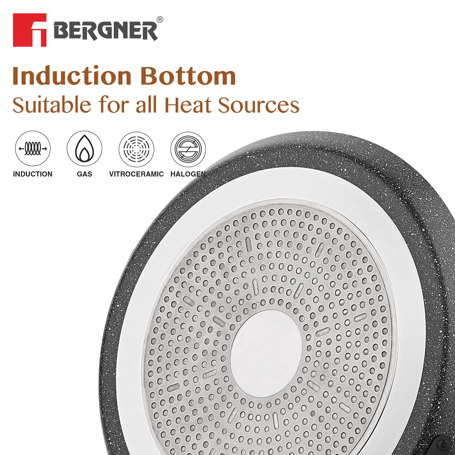 Bergner Earth Black 4 Pcs Non-Stick Cookware Set