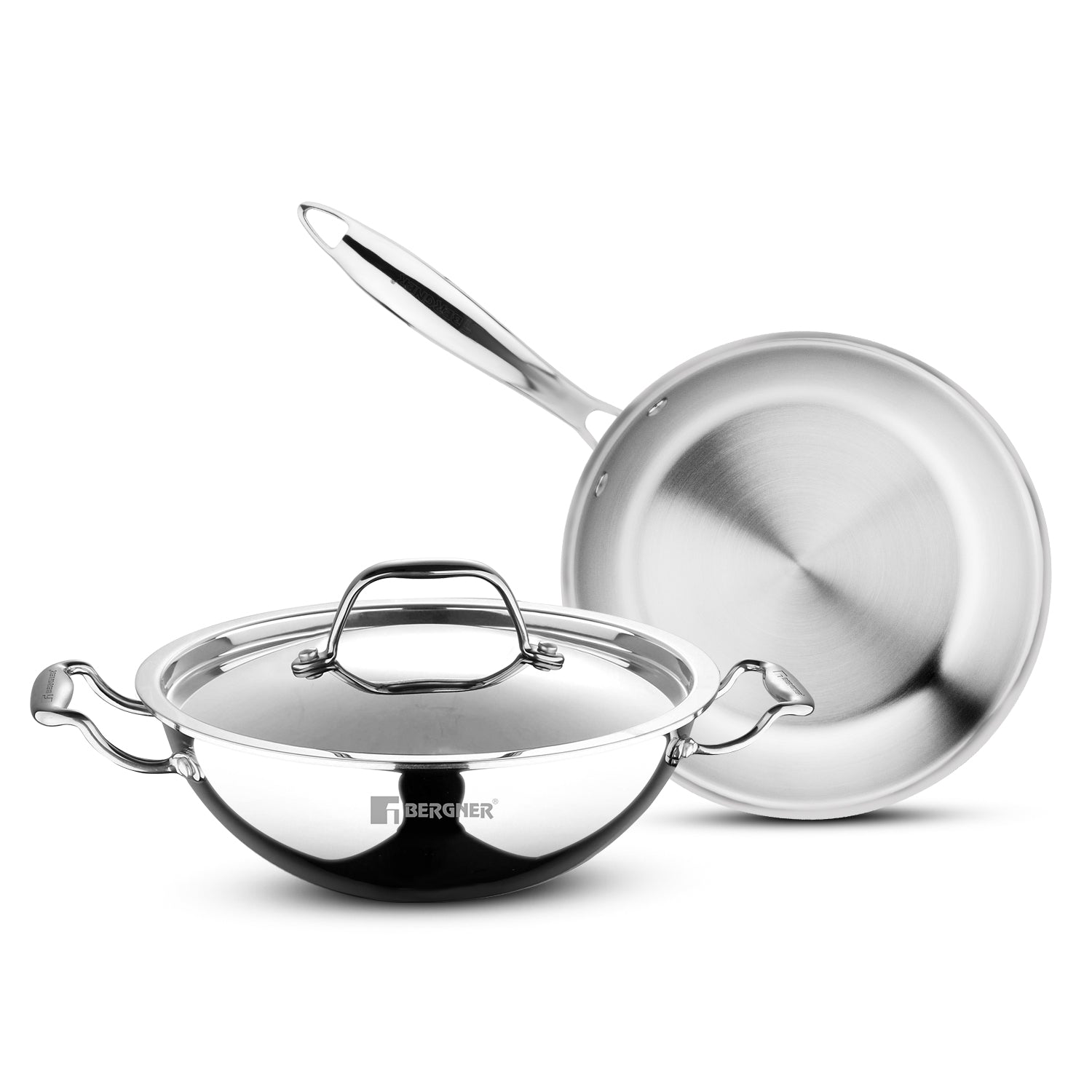 Bergner Argent Triply 3 Pcs Cookware Set - Induction and Gas Stove Ready