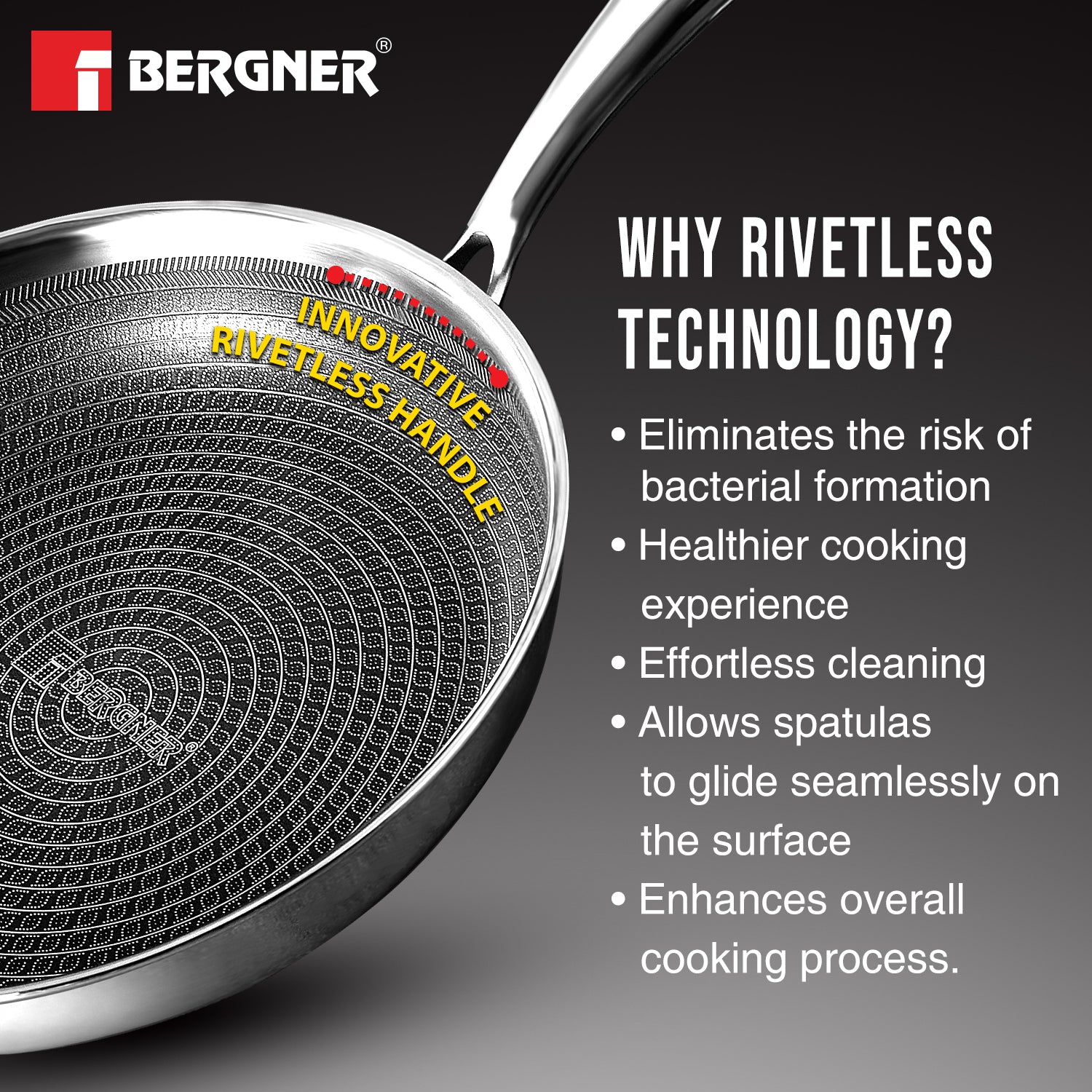 Bergner Hi-Tech Triply 4 Pcs Cookware Set - Induction and Gas Stove Ready