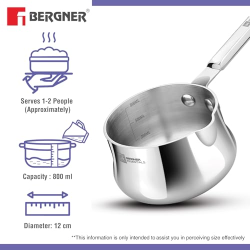 Bergner BE Essentials Tripro Triply 2 Pcs Cookware Combo - Induction Bottom