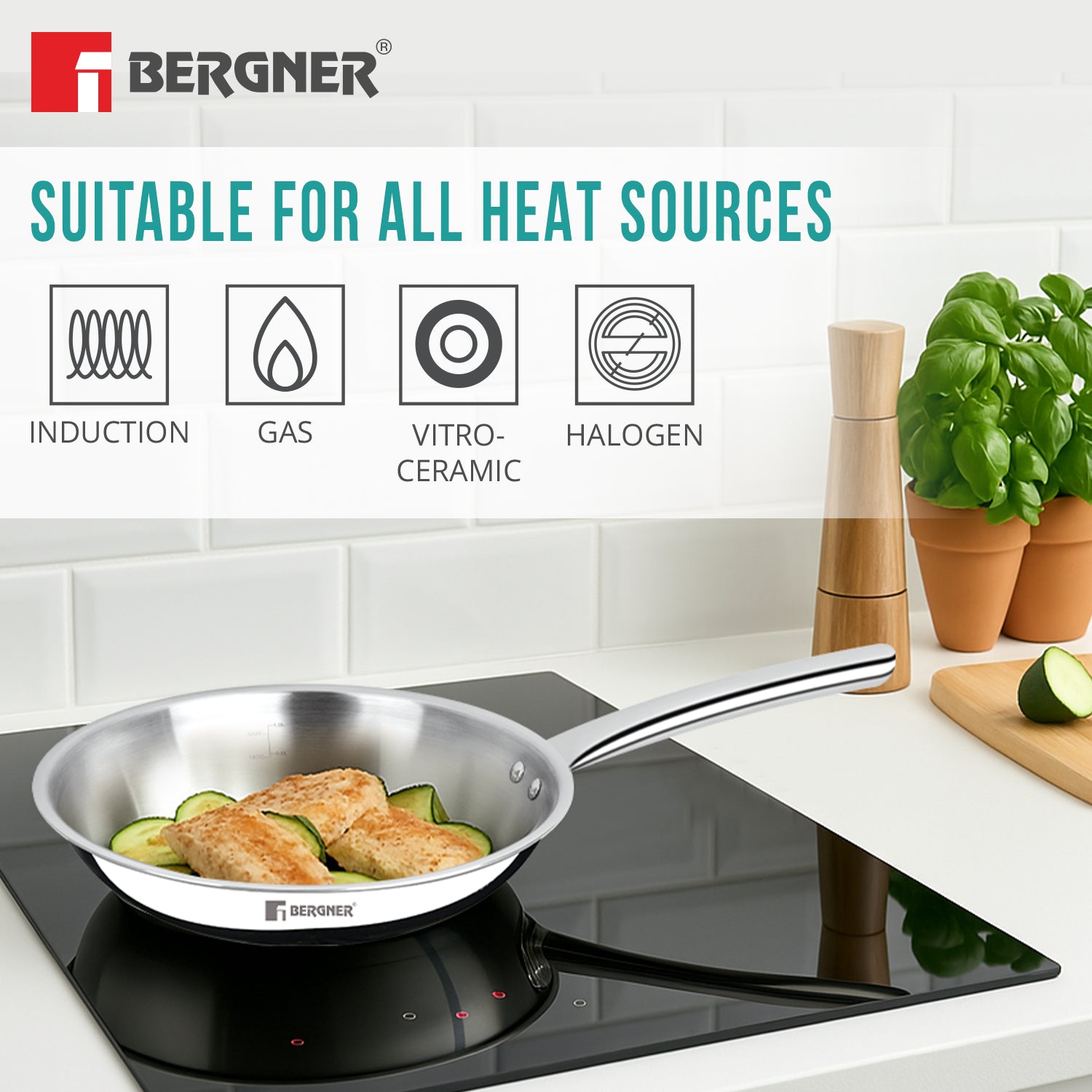 Bergner BE Essentials Tripro Triply 2 Pcs Cookware Combo - Induction Bottom