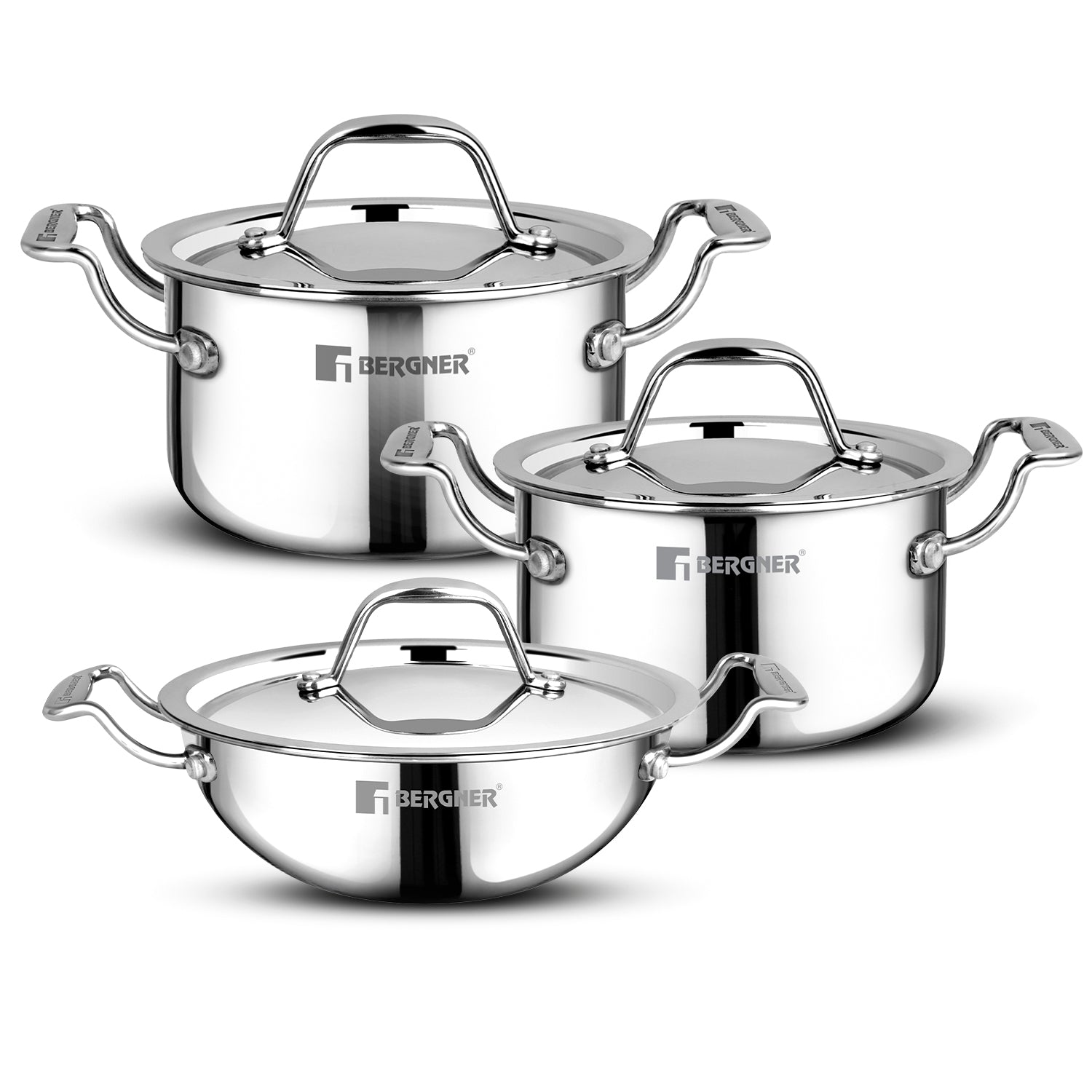 Argent Junior Chef Triply Stainless Steel Cookware Set 6 Pcs