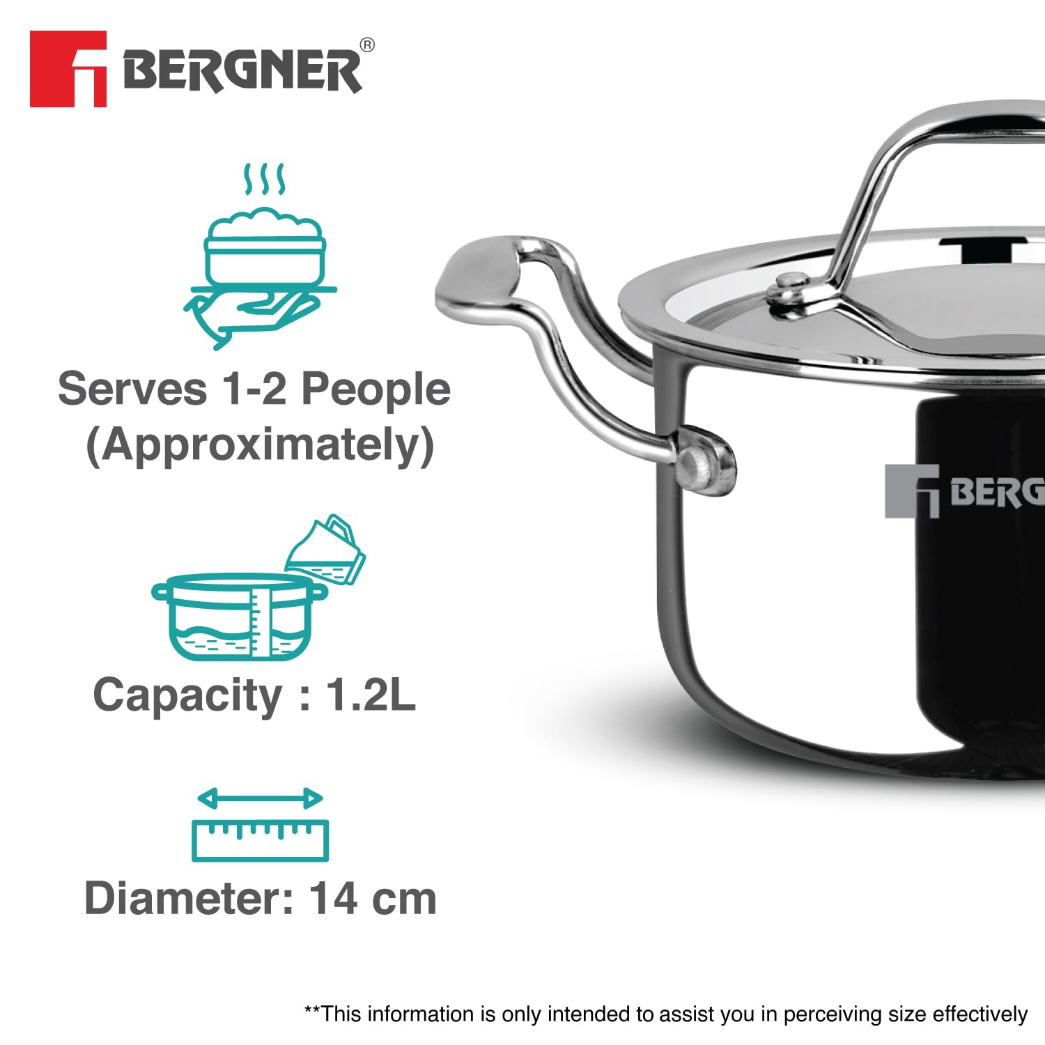 Argent Junior Chef Triply Stainless Steel Casserole Set 6 Pcs