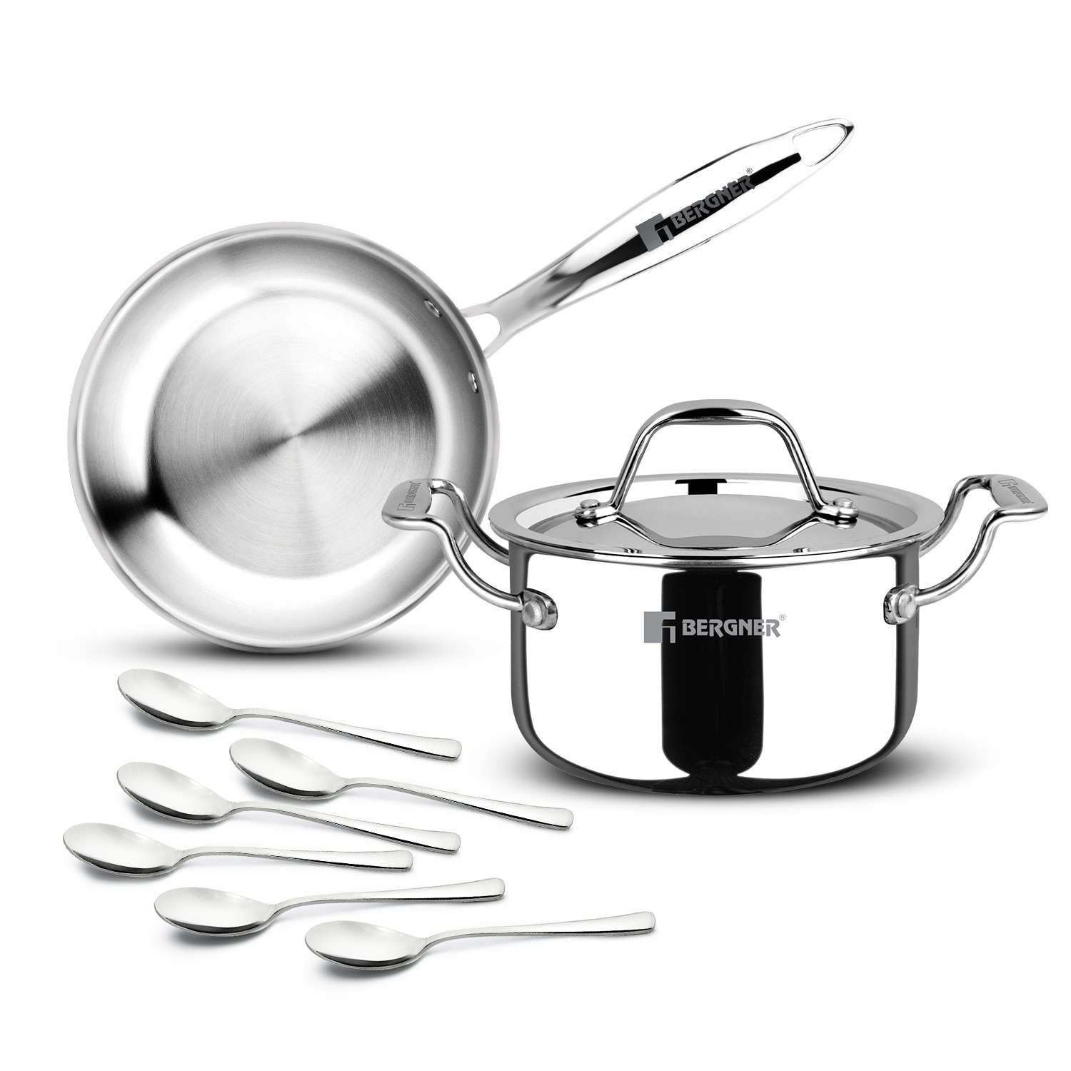 Argent Mini 9 Pcs Triply Cookware Set