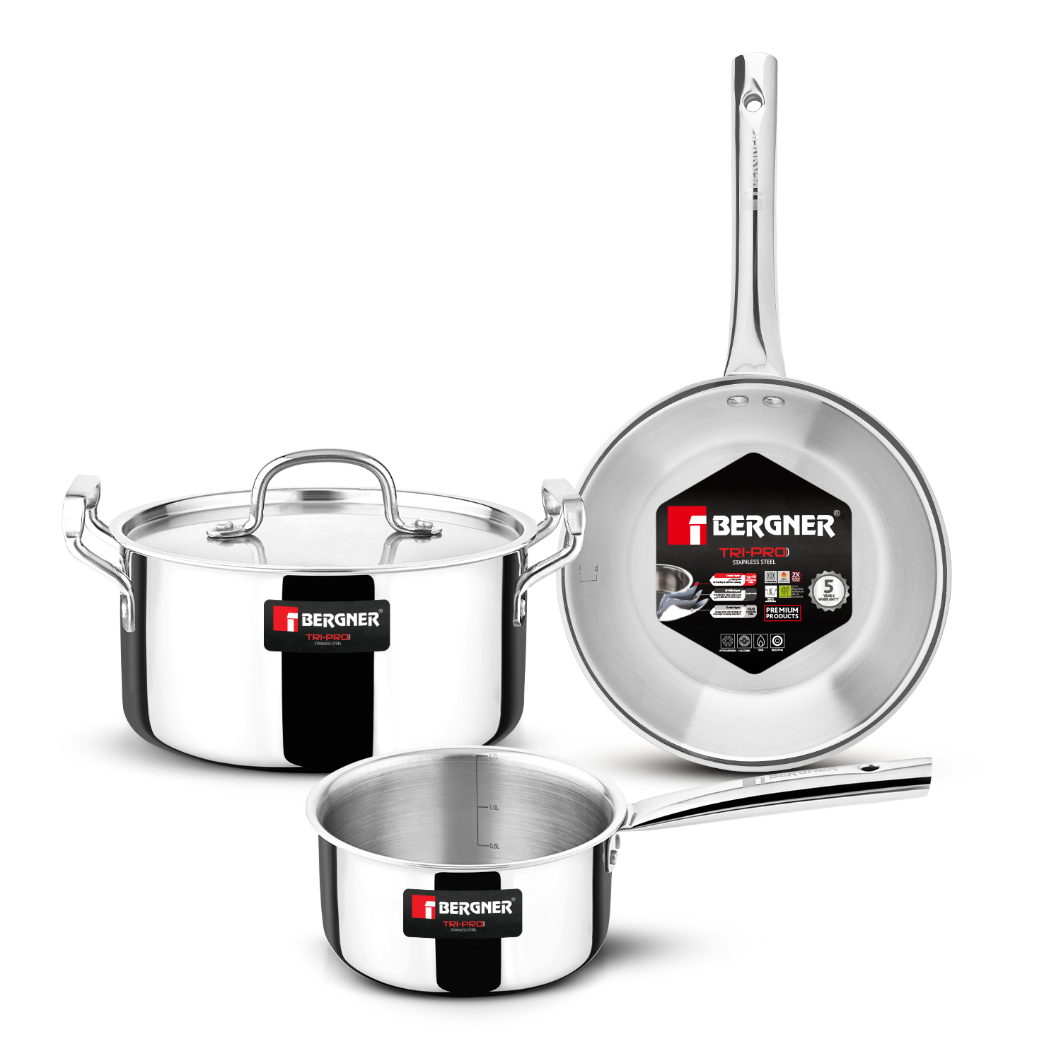 Tripro Triply Cookware Set of 4 Pcs