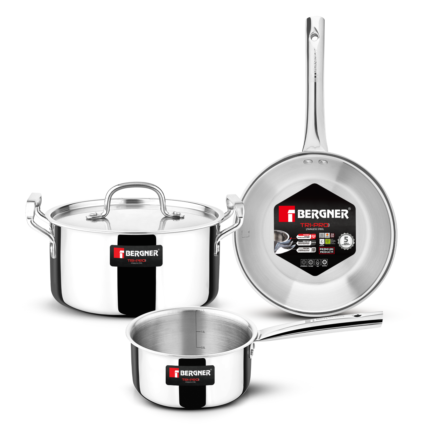 Tripro Triply Cookware Set of 4 Pcs