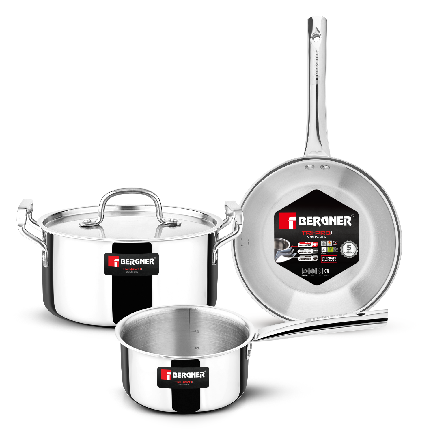Tripro Triply Cookware Set of 4 Pcs