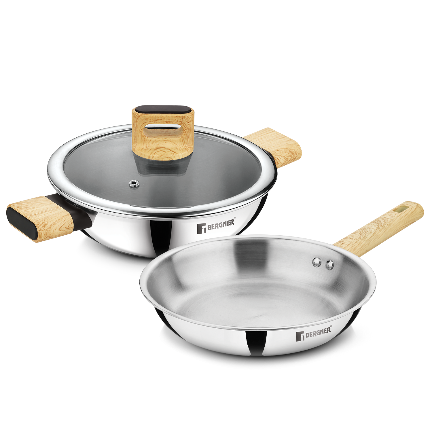 Tri-Oak Triply Stainless steel Cookware Set of 3 Pcs