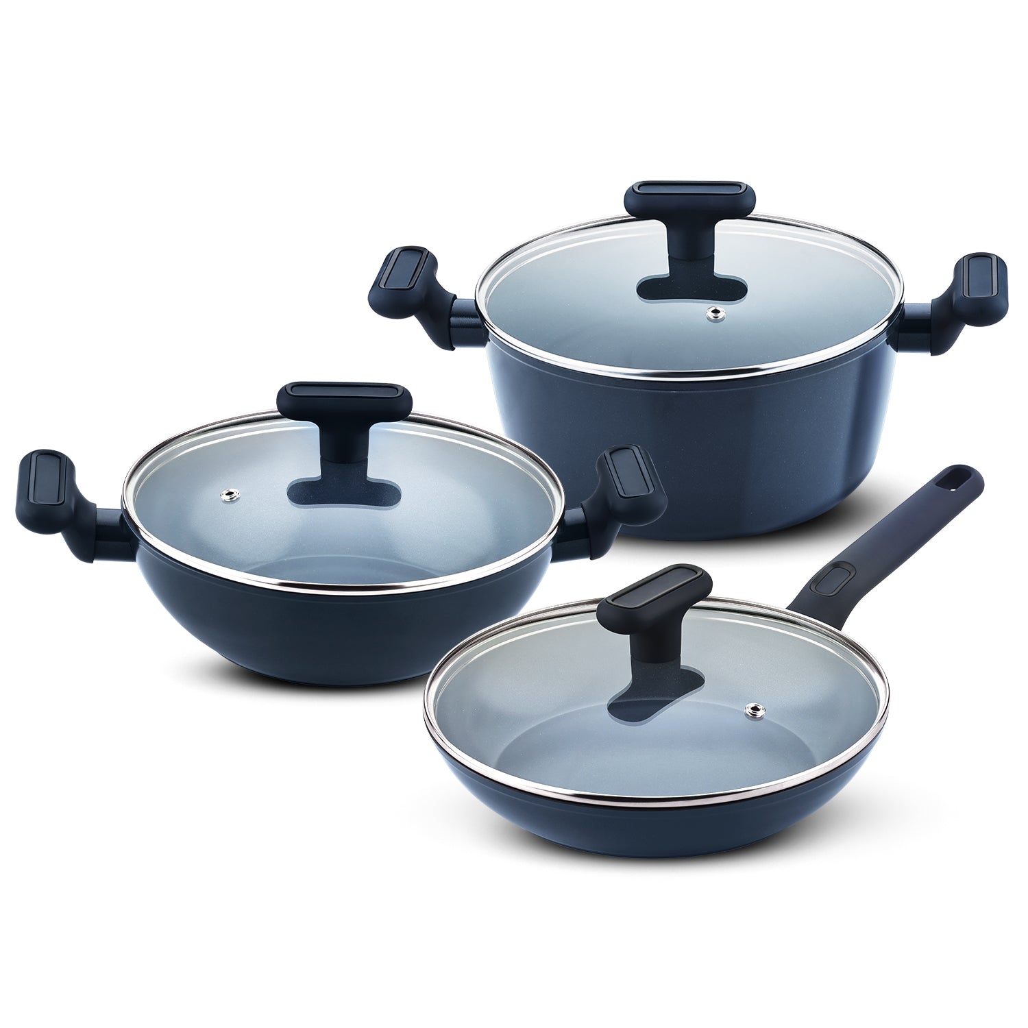 Jade Non-Stick Ceramic Coated 6 Pcs Cookware Set